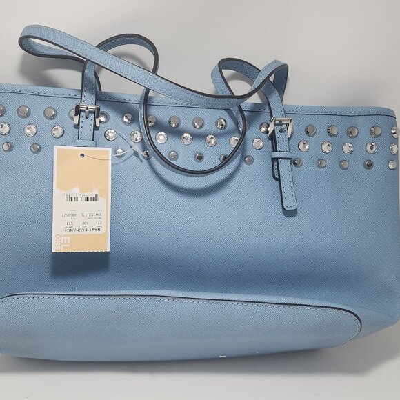 New Imperfect Blue Michael Kors Shoulder Bag with Sparkly Studs - Picture 2 of 3